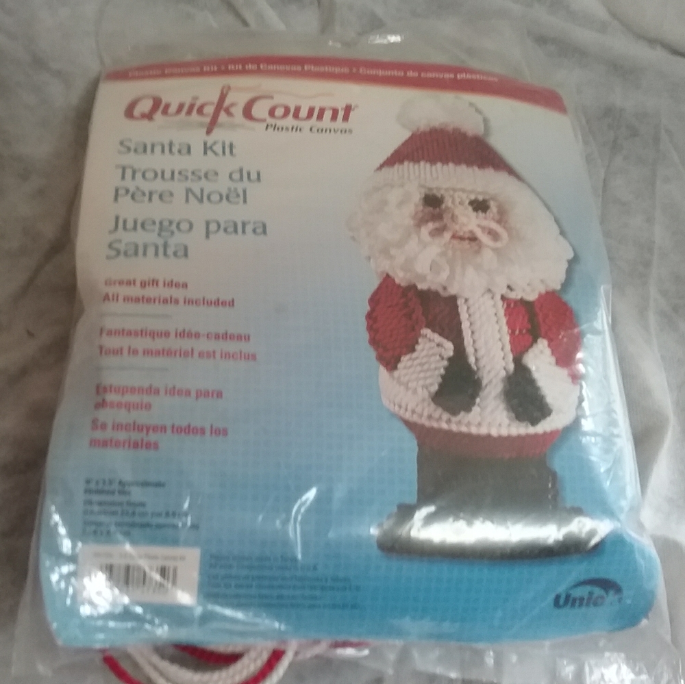 Quick Count Plastic Canvas Santa Kit New
